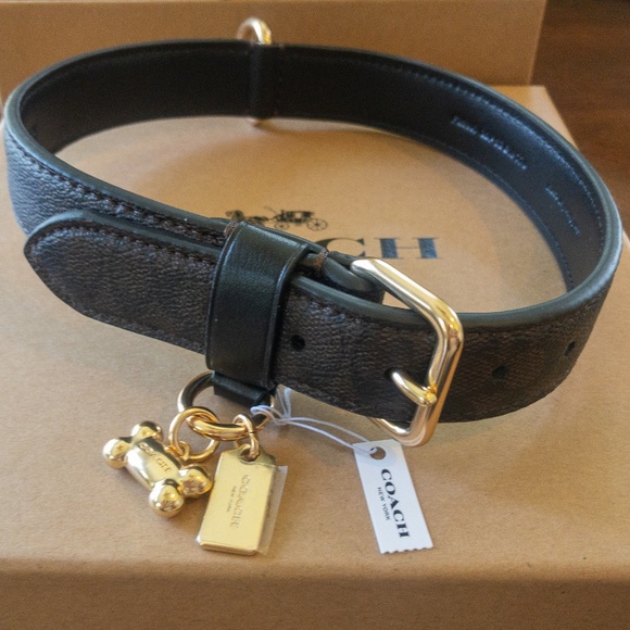 NWT 2 Piece Set: Coach Logo Dog Pet Leash + Collar - Picture 4 of 8